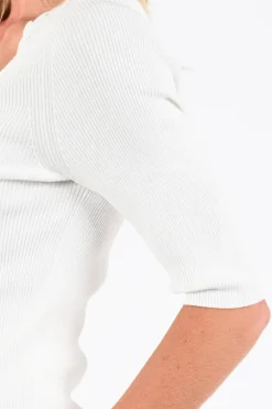 Oui 97267 Pull korte mouw Wit