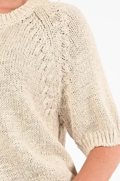 Oui 97421 Pull korte mouw Zand