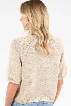 Oui 97421 Pull korte mouw Zand