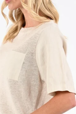 Oui 97257 Pull korte mouw Zand