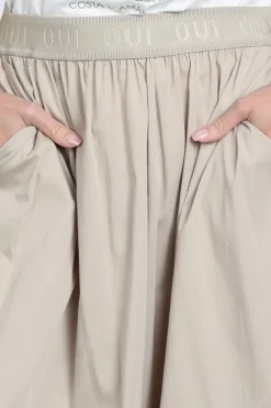 Oui 97301 Rok wijd lang Taupe