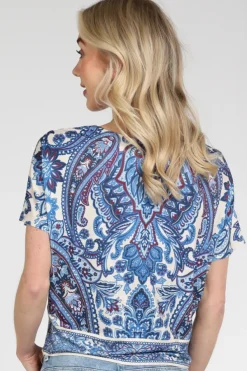 Oui 96408 T-shirt korte mouw Blauw