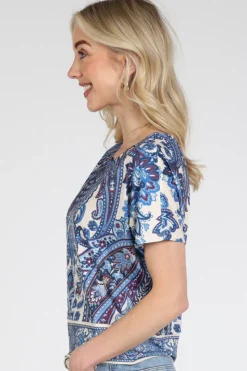 Oui 96408 T-shirt korte mouw Blauw