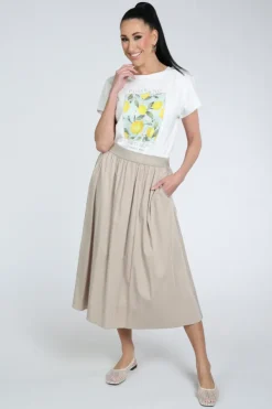 Oui 97200 T-shirt korte mouw Off white