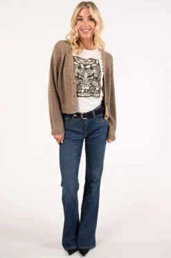 Oui 97514 T-shirt korte mouw Off white