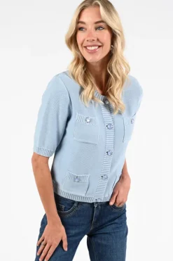 Oui 96613 Vest Licht blauw