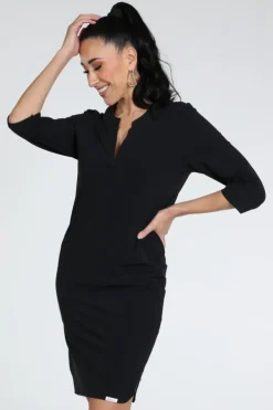 Penn & Ink Jill Jurk driekwart mouw Zwart
