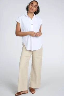 Penn & Ink LYNN Blouse korte mouw Wit