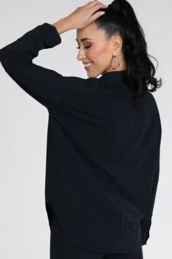 Penn & Ink Magda Blouse lange mouw Marine