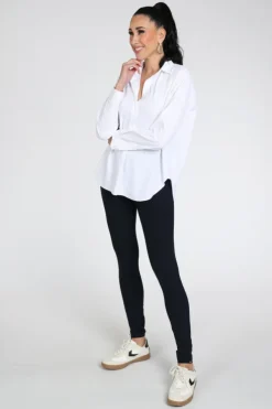Penn & Ink Magda Blouse lange mouw Wit