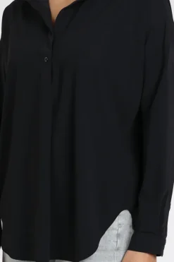 Penn & Ink Magda Blouse lange mouw Zwart