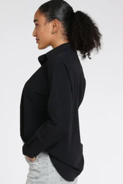 Penn & Ink Magda Blouse lange mouw Zwart