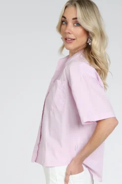 Penn & Ink S26F1823 Blouse korte mouw Roze