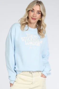 Penn & Ink S26F1827 Sweater Licht blauw