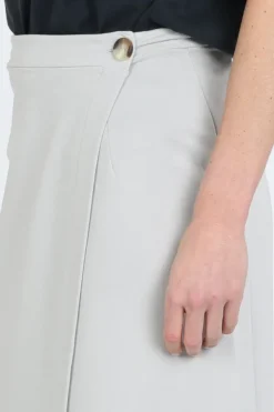 Penn & Ink S26T1247 Rok recht lang Licht grijs