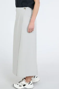 Penn & Ink S26T1247 Rok recht lang Licht grijs