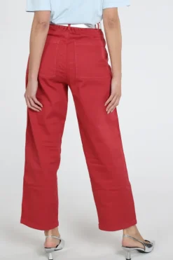 Penn & Ink S26Z851 Broek Donker rood