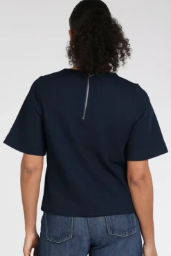 Pom Amsterdam SP9628 Blouse korte mouw Marine