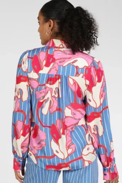 Pom Amsterdam SP9500 Blouse lange mouw Blauw