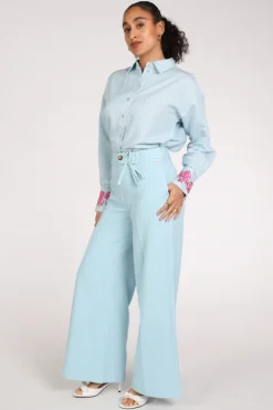 Pom Amsterdam SP9516 Broek Licht blauw