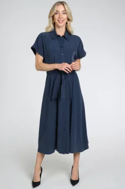 Pom Amsterdam SP9656 Jurk korte mouw Marine