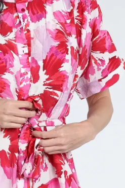 Pom Amsterdam SP9590 Jurk korte mouw Roze