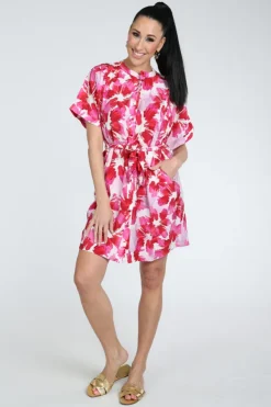 Pom Amsterdam SP9590 Jurk korte mouw Roze
