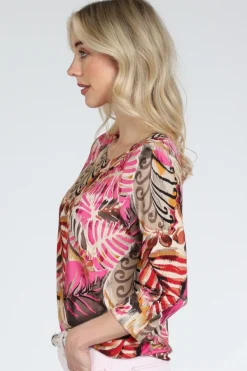 Roberto sarto 611179 T-shirt driekwart mouw Cyclaam