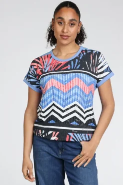 Roberto sarto 611115 T-shirt korte mouw Blauw