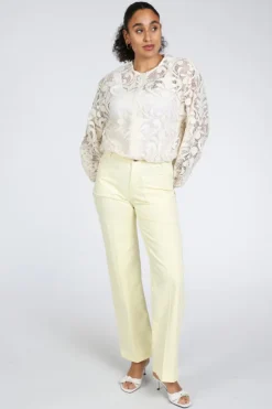Rosner Audrey Wide Leg Pocket  Jeans Geel