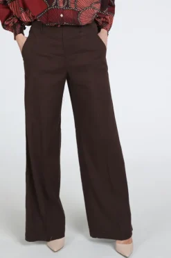 Rosner Mara Wide Leg  Broek Bruin