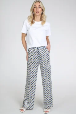 Rosner Mara Wide Leg Easy  Broek Licht blauw