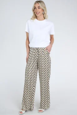 Rosner Mara wide leg easy Broek Zand