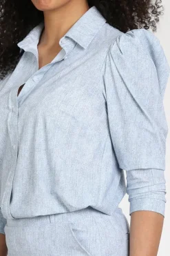 Studio Anneloes 13719 Amanda Blouse lange mouw Light blue denim