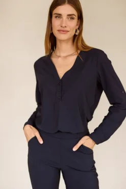 Studio Anneloes 94842 evi Blouse lange mouw Marine
