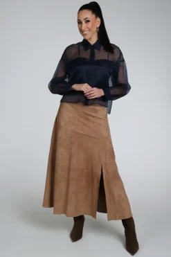 STUDIO AR by ARMA maria Rok wijd lang Camel