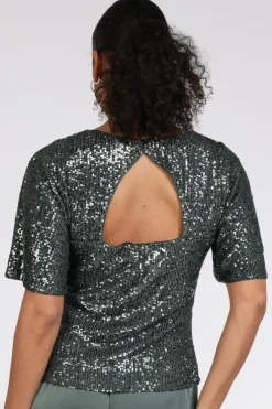 Vera Mont 03414478 T-shirt korte mouw Vergrijsd groen