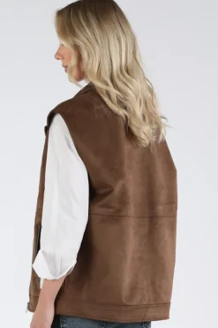 WithBlack WBLANALINA Gilet Bruin