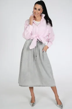 WithBlack WBLPENELOPE Rok recht lang Grey denim