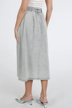WithBlack WBLPENELOPE Rok recht lang Grey denim