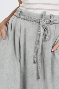 WithBlack WBLPENELOPE Rok recht lang Grey denim
