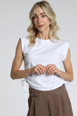 Yaya 01-709362-604 Blouse korte mouw Wit