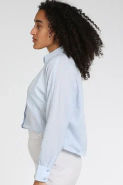 Yaya 01-201214-604 Blouse lange mouw Licht blauw