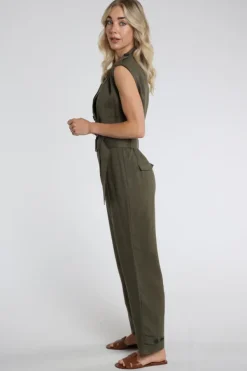 Yaya 01-341026-604 Jumpsuit Olijf