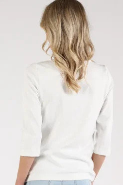 Zaida 346000 T-shirt driekwart mouw Off white