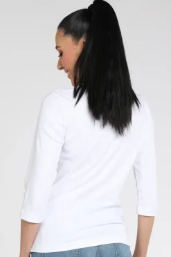 Zaida 346000 T-shirt driekwart mouw Wit