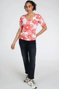 Zaida 346850 T-shirt korte mouw Koraal