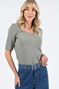 Zaida 346355 T-shirt korte mouw Olijf