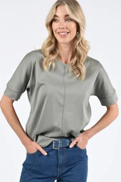 Zaida 346432 T-shirt korte mouw Olijf