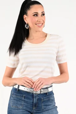 Zaida 346455 T-shirt korte mouw Zand